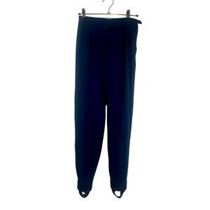 Vintage 80s Garland Stirrup Pants Women XXXS 23 Inch Navy Blue Stretch Dance